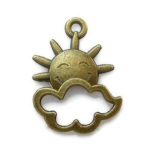 12pcs Sun Charms bronze‎ tone metal clouds weather